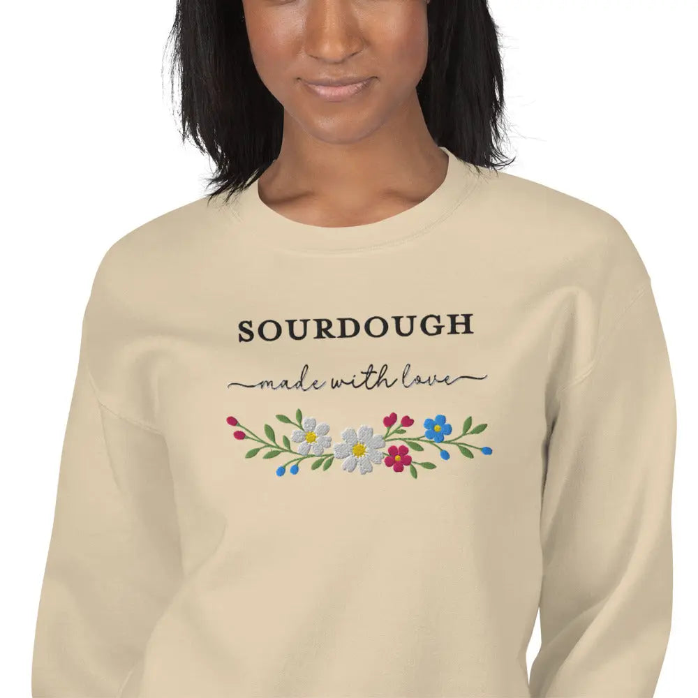 Sourdough Made with Love Embroidered Sweatshirt Amazing Faith Designs