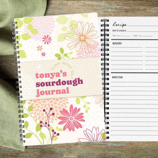 Personalized Sourdough Recipe Journal | Custom Recipe Notebook for Bread Bakers