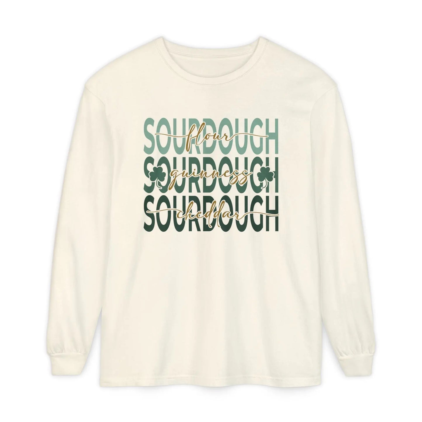 St Patricks Day Guinness Cheddar Sourdough Long Sleeve Shirt Printify