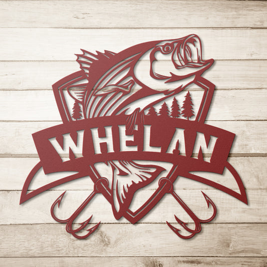 Striped Bass Personalized Fishing Metal Sign - Amazing Faith Designs