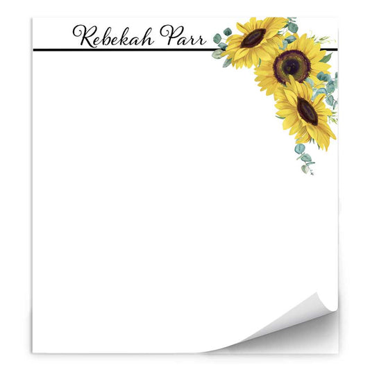 Sunflower Personalized Notepad Amazing Faith Designs