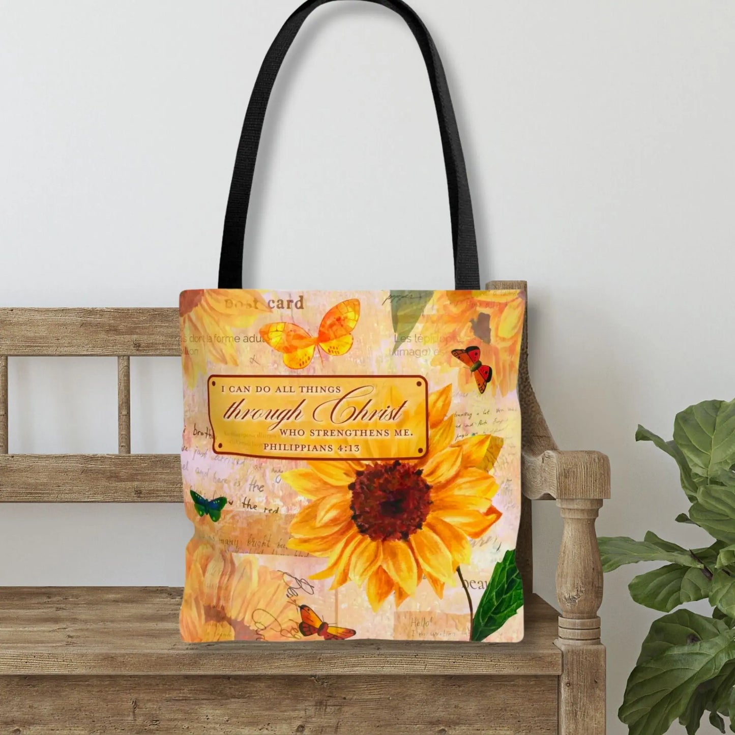 Sunflowers Scripture Christian Tote Bag Printify