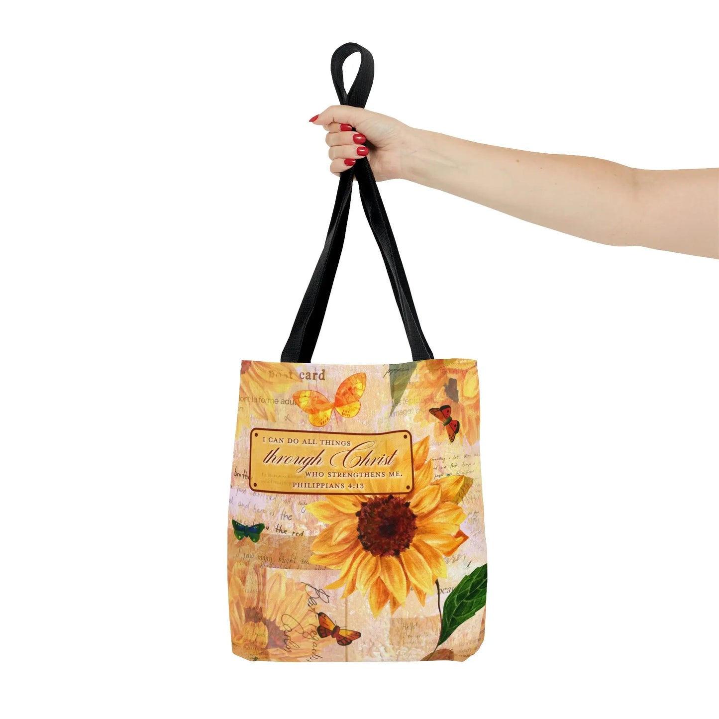 Sunflowers Scripture Christian Tote Bag (Three Sizes) Printify