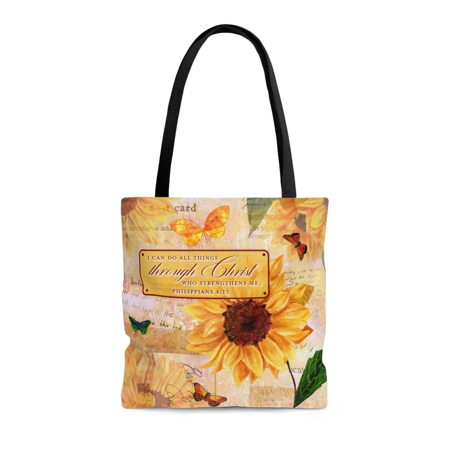 Sunflowers Scripture Christian Tote Bag (Three Sizes) Printify