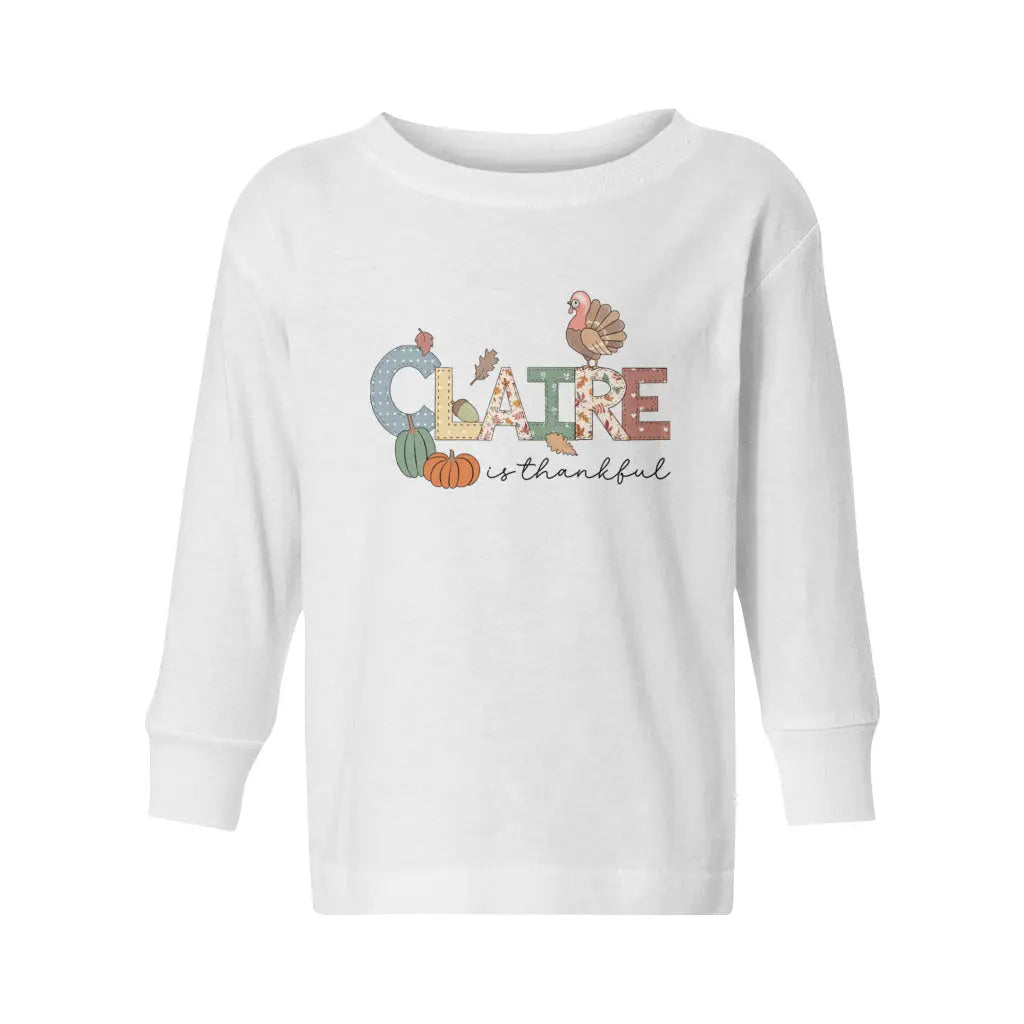 Thanksgiving Turkey Toddler Long Sleeve Shirt Awkward Styles