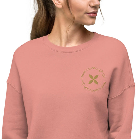 That Sourdough Gal Embroidered Crop Crew Fleece - Amazing Faith Designs