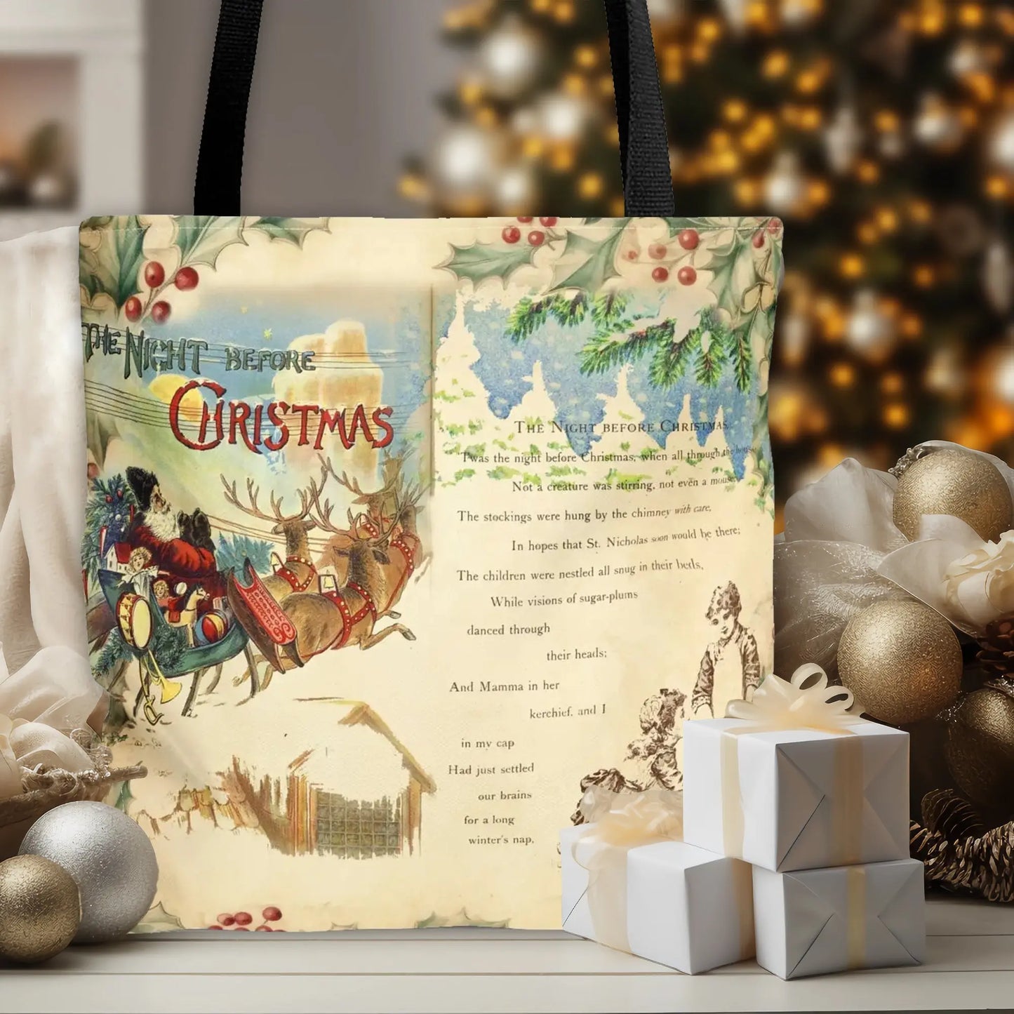 The Night Before Christmas Tote Bag - Amazing Faith Designs