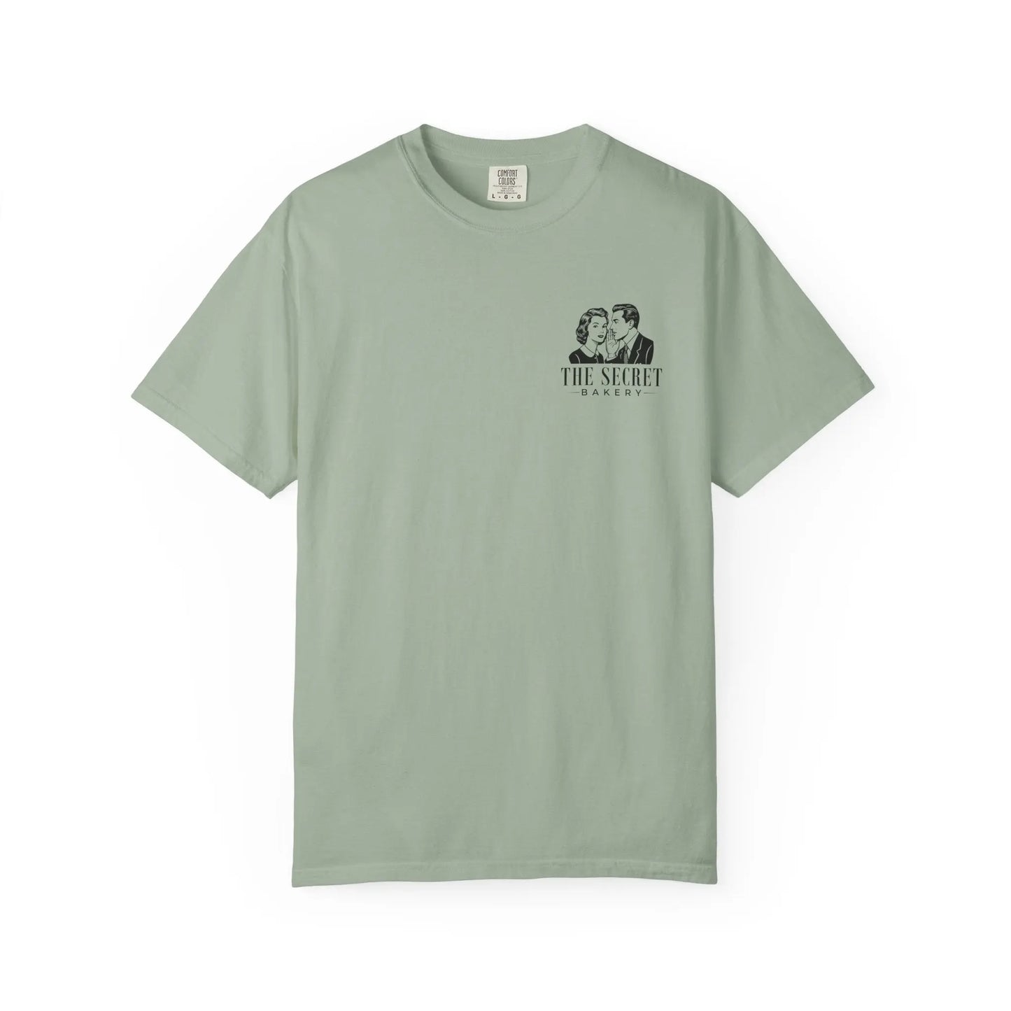 The Secret Bakery Custom Logo Comfort Colors Shirt with back print Printify