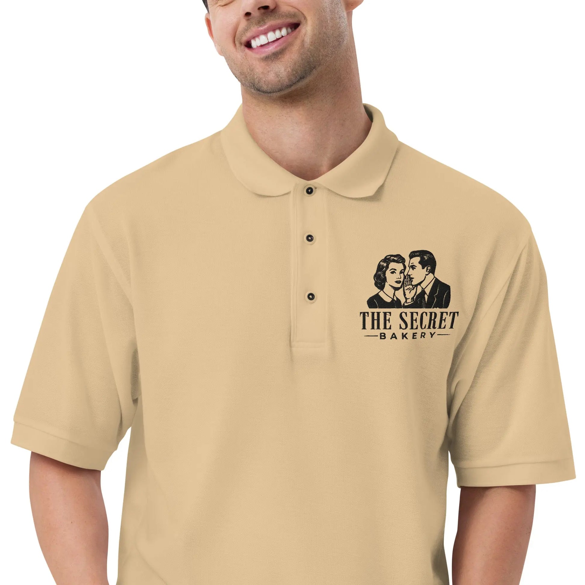 The Secret Bakery Men's Premium Polo Amazing Faith Designs