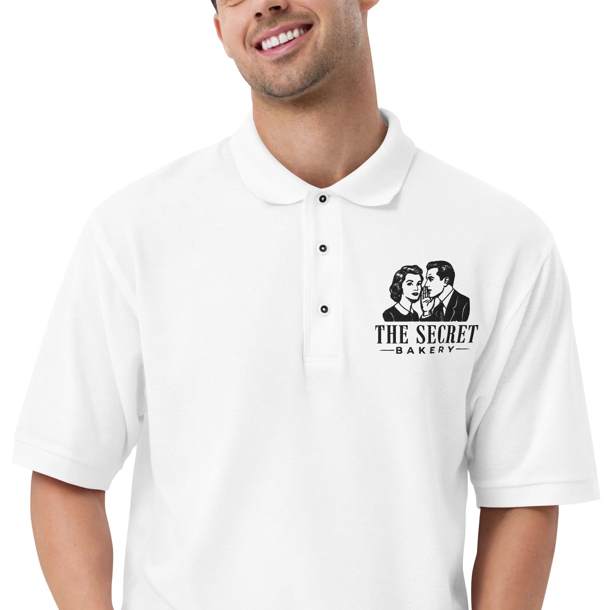 The Secret Bakery Men's Premium Polo Amazing Faith Designs