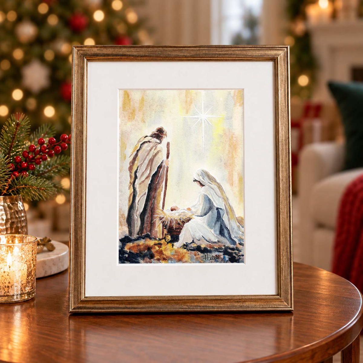 The First Christmas | Original Watercolor and Fine Art Prints