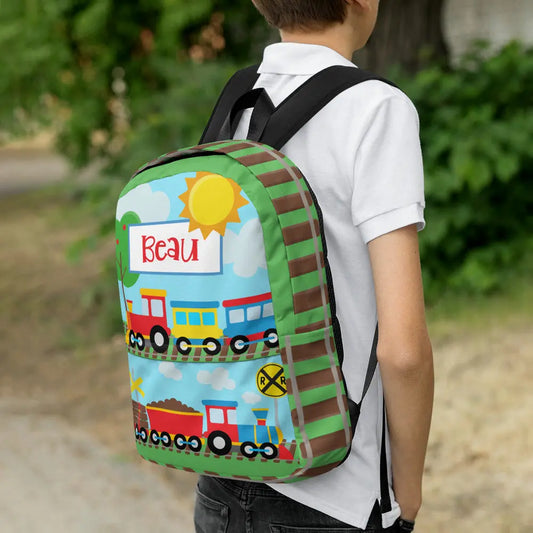 Train Personalized Backpack Amazing Faith Designs