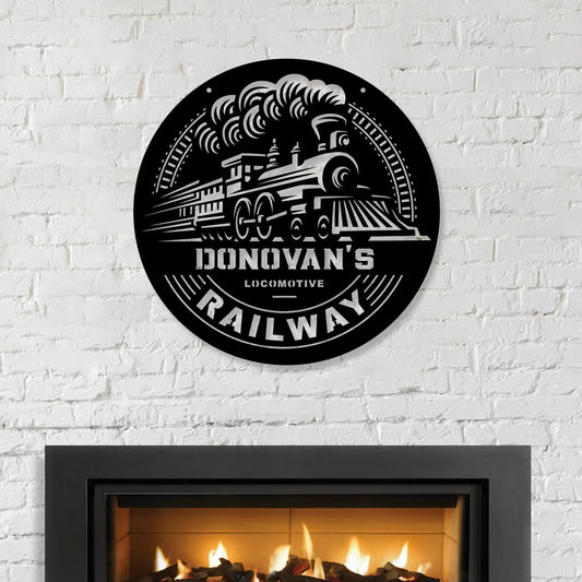 Train Railroad Personalized Metal Sign teelaunch