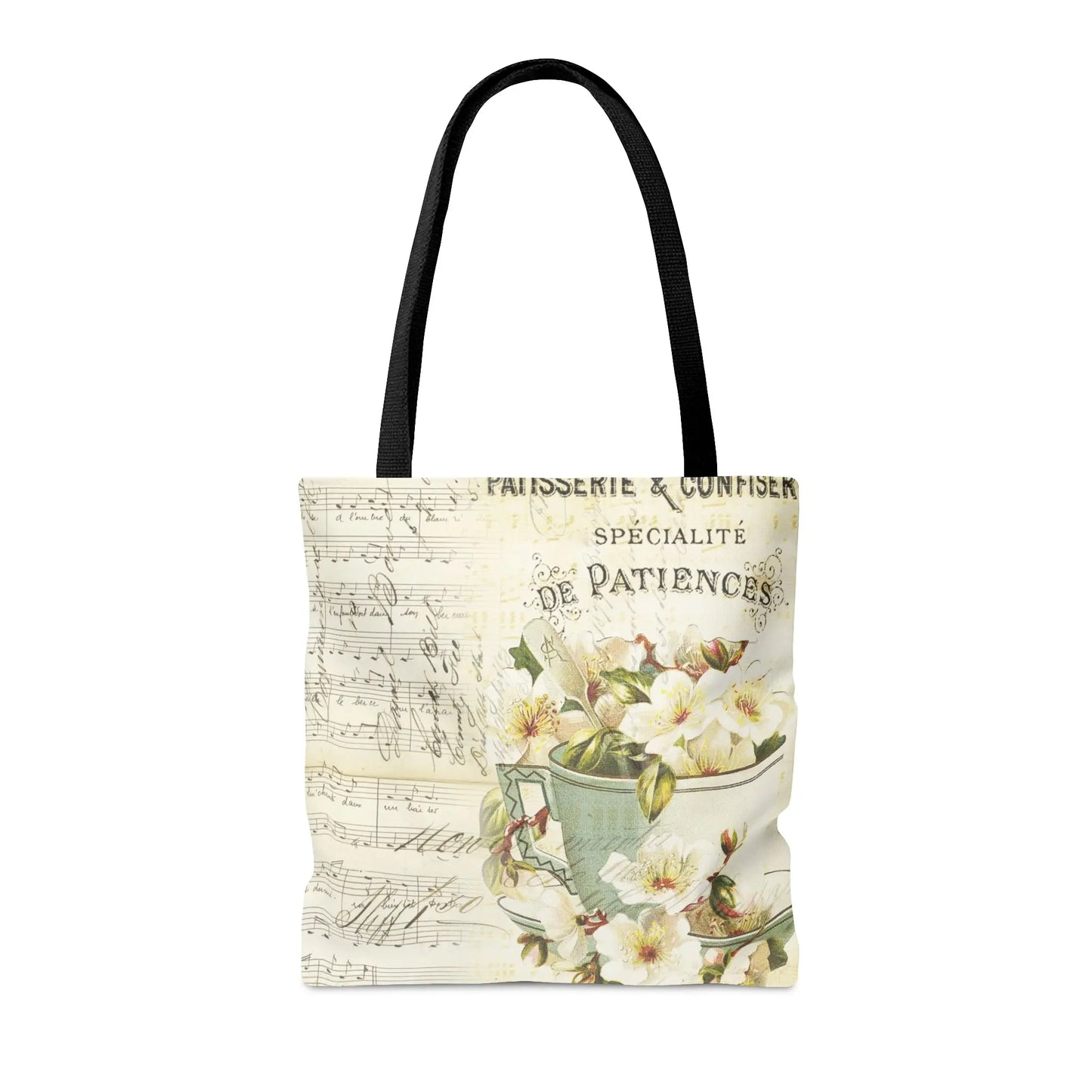 Vintage Victorian Paris Scripture Christian Tote Bag -back side, (Three Sizes) Printify