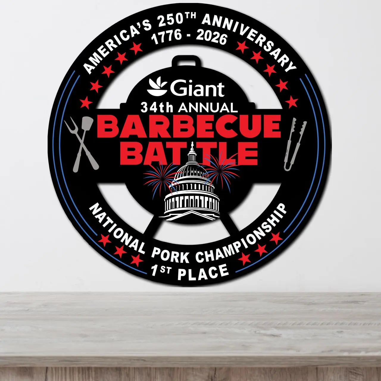 Washington Barbecue Battle 2026 Trophy Metal Signs Amazing Faith Designs
