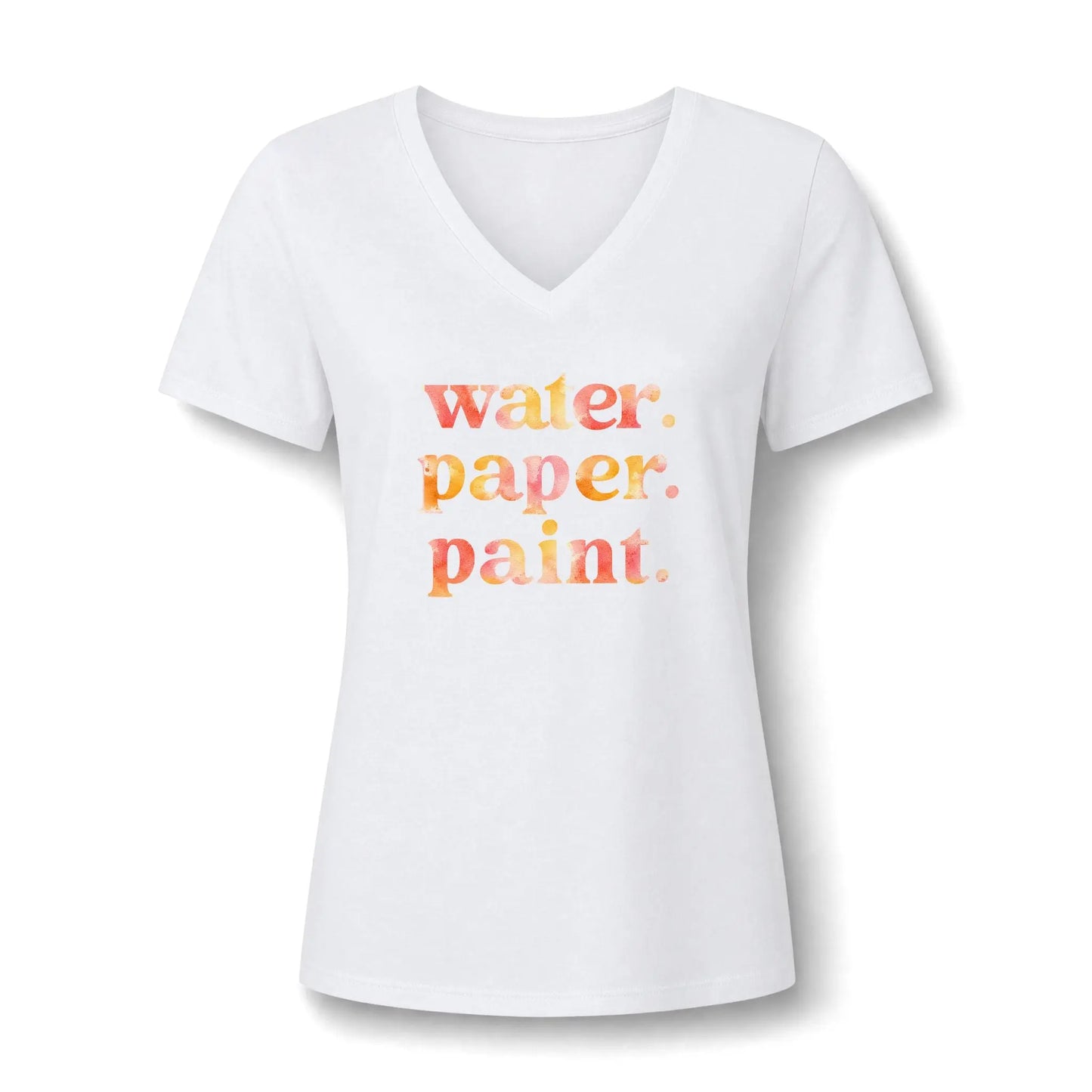 Water. Paper. Paint. Watercolor Artist V-Neck T-Shirt Printify