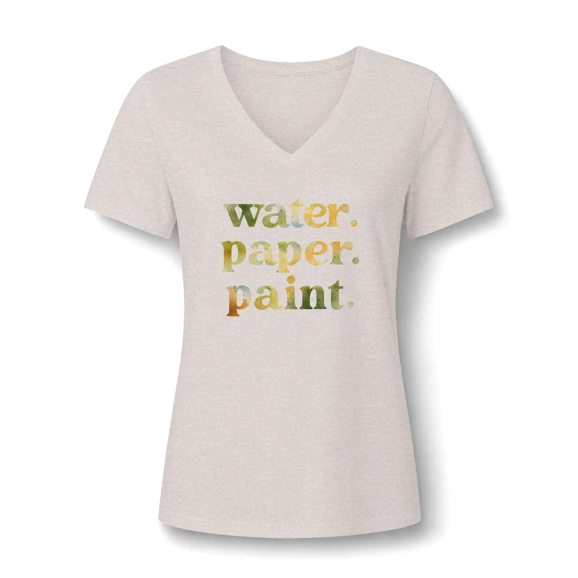 Water. Paper. Paint. Watercolor Artist V-Neck T-Shirt Printify