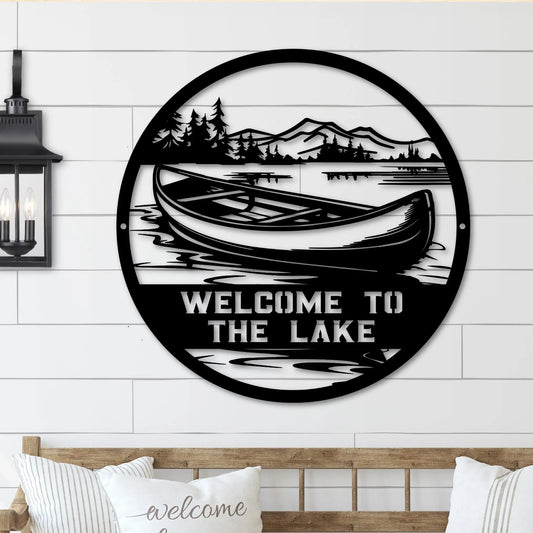 Welcome to the Lake Metal Sign teelaunch