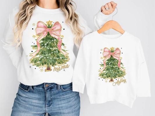 Glitter Christmas Tree Mama Sweatshirt - Amazing Faith Designs