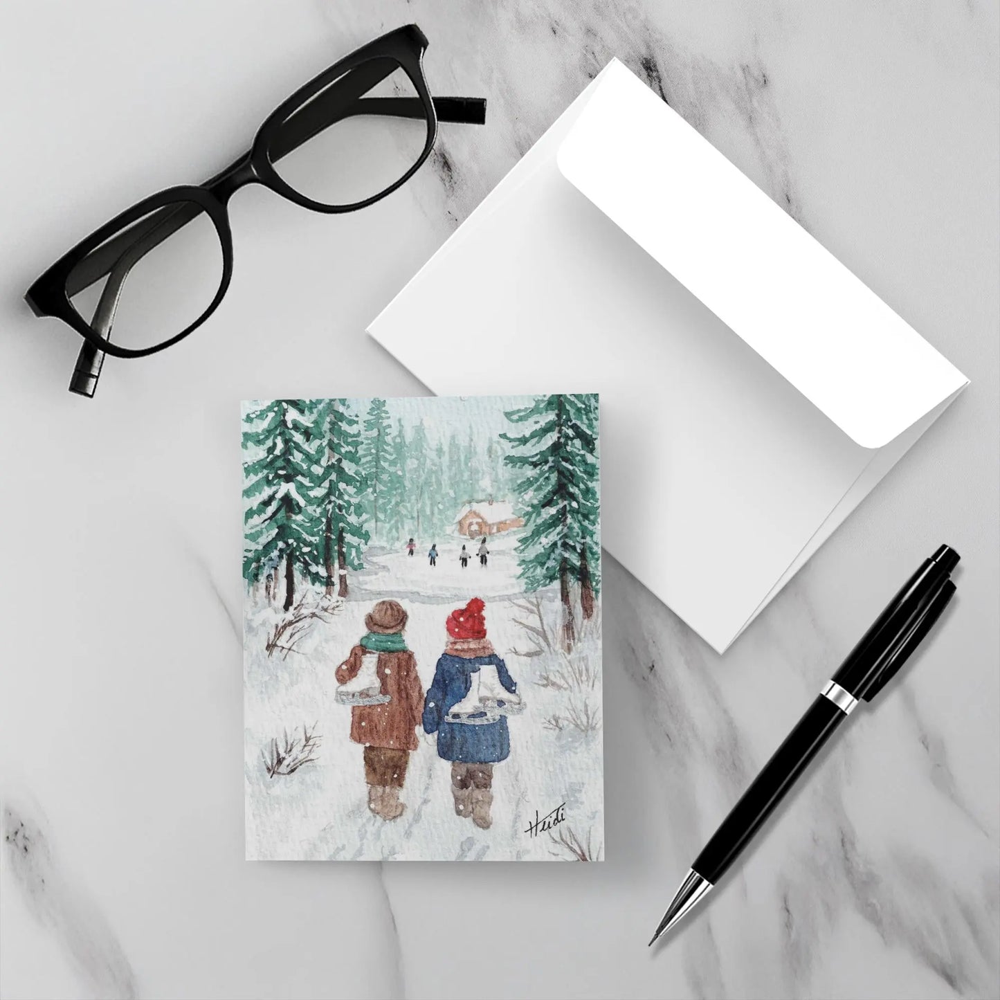 Winter Friends | Watercolor Christmas Cards (Copy) Amazing Faith Designs