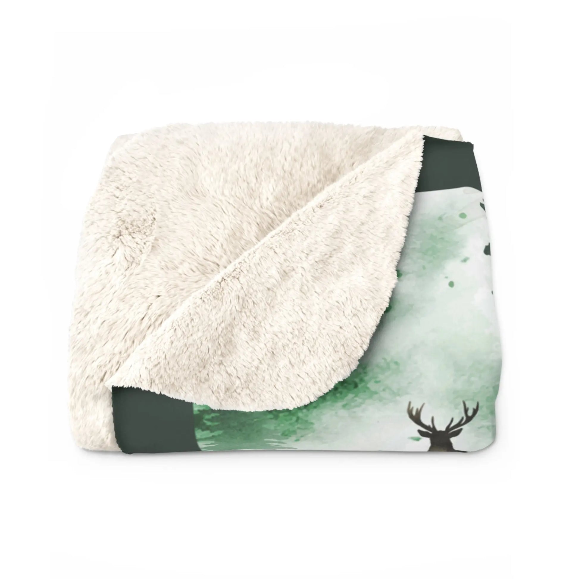 Winter Lodge Personalized Sherpa Fleece Blanket Printify