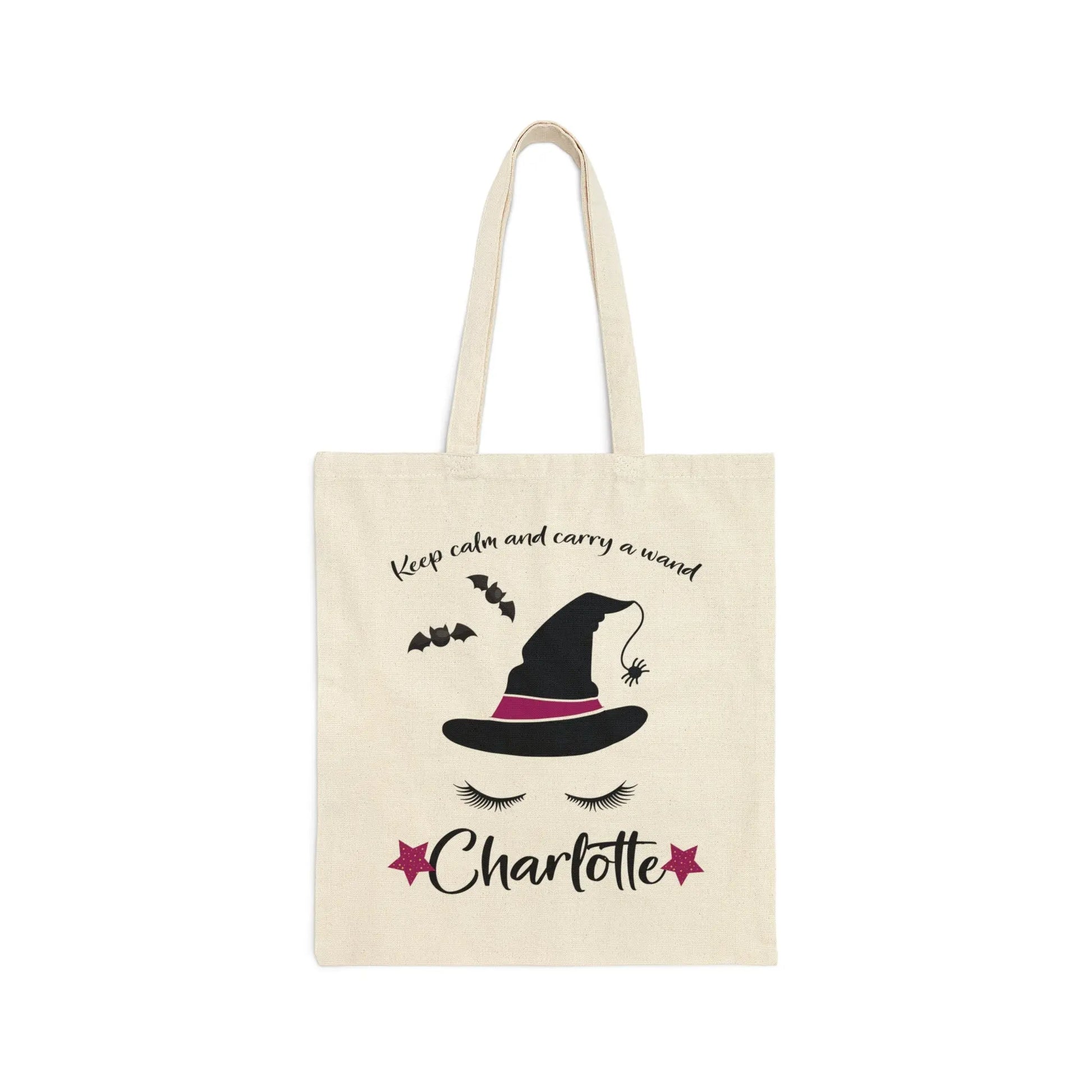 Witch Trick or Treat Canvas Tote Bag, Kids Halloween Bag Printify