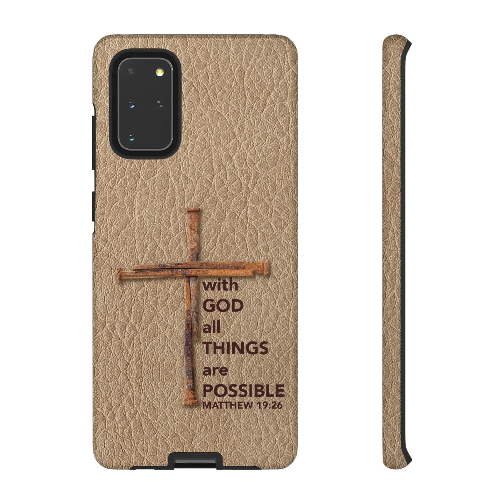 With God Cross of Nails Christian Tough Phone Case | Samsung Printify