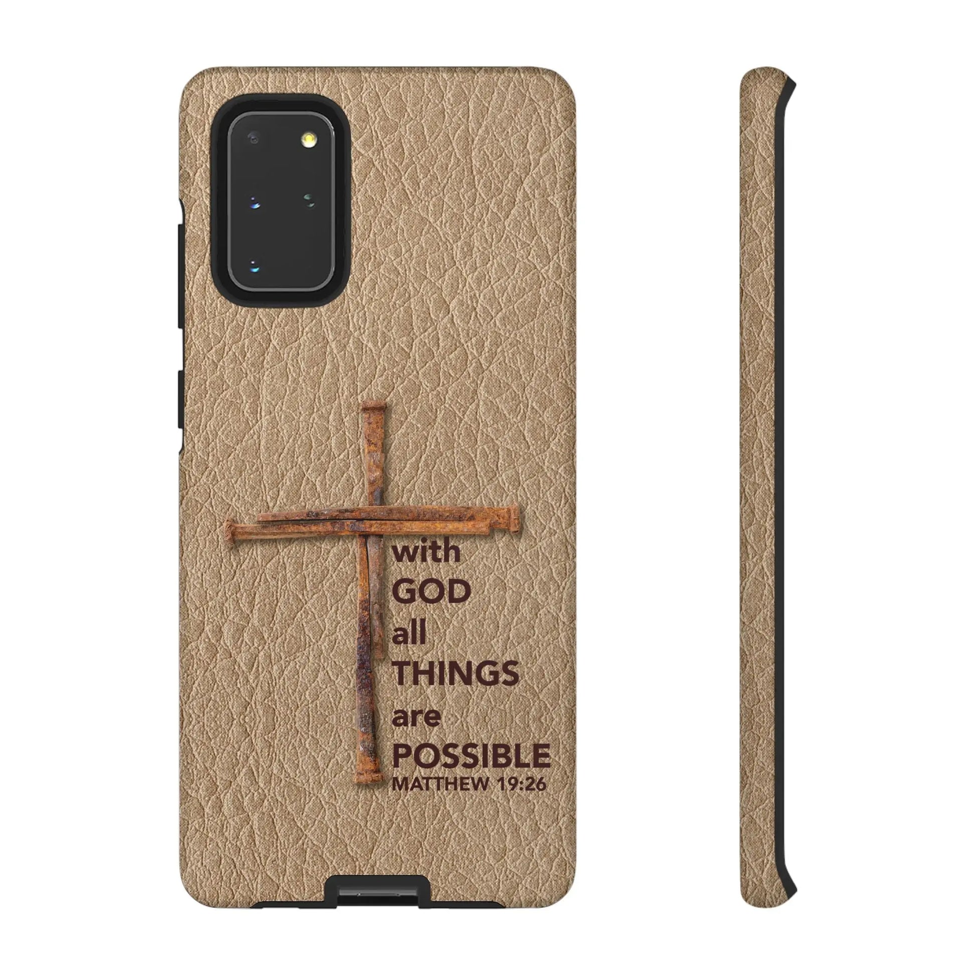 With God Cross of Nails Christian Tough Phone Case | Samsung Printify