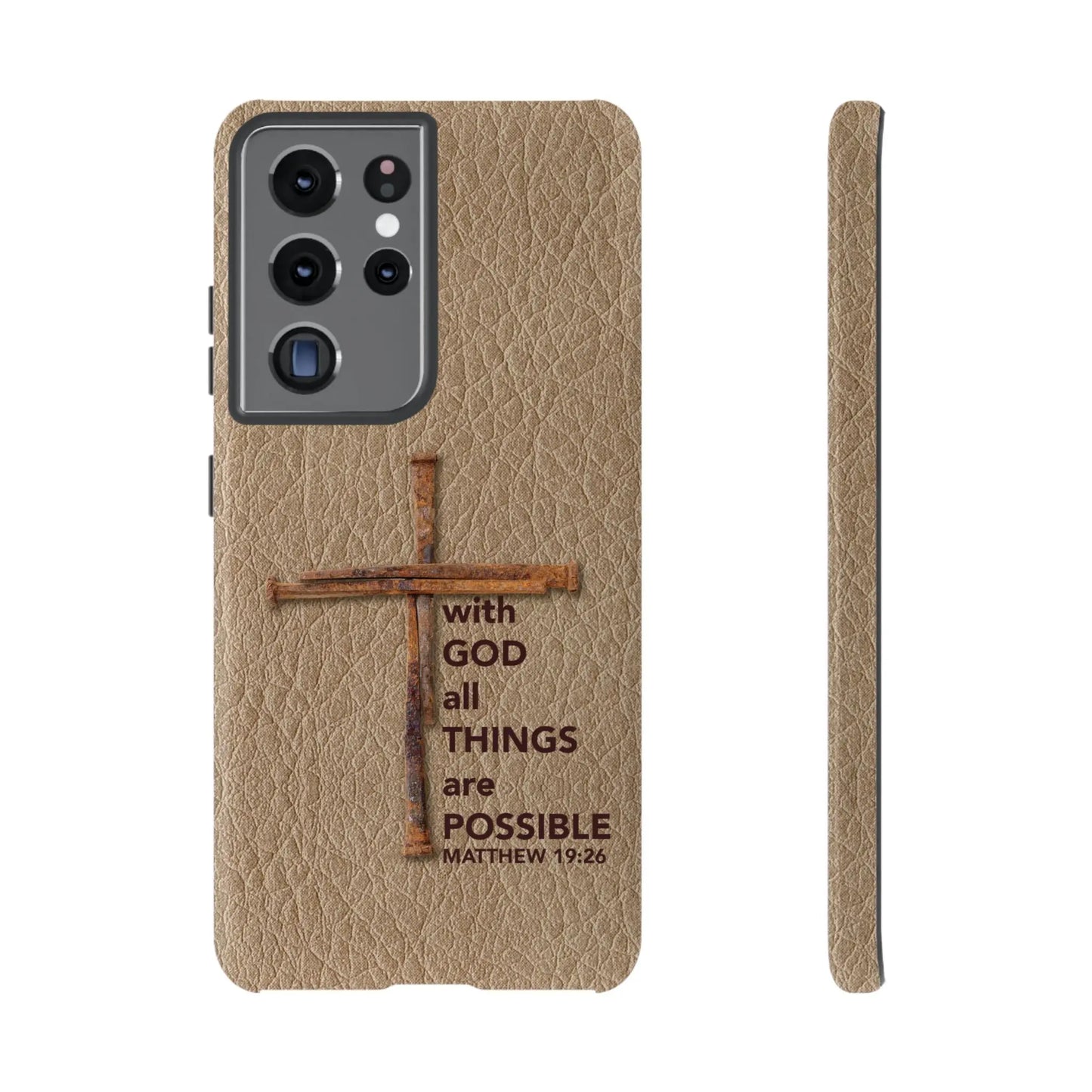 With God Cross of Nails Christian Tough Phone Case | Samsung Printify