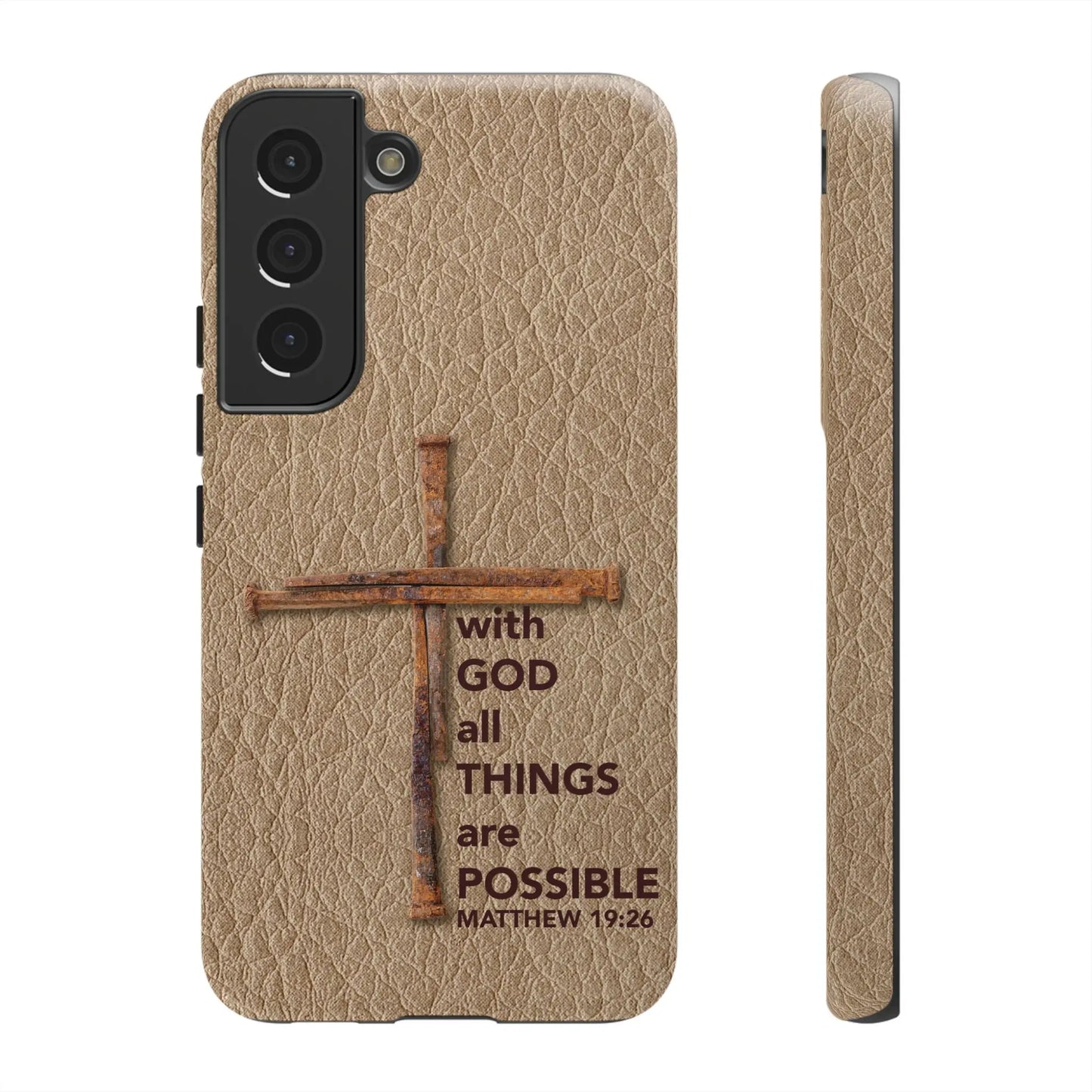 With God Cross of Nails Christian Tough Phone Case | Samsung Printify