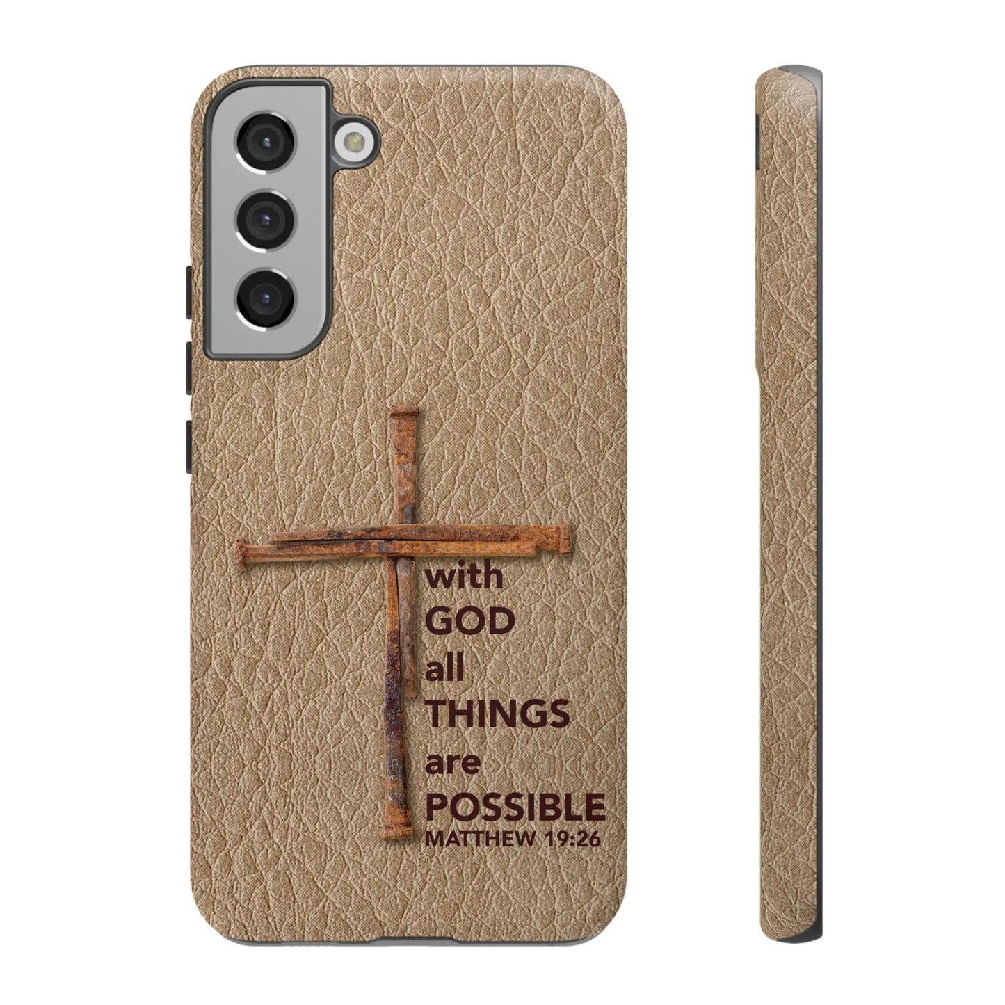 With God Cross of Nails Christian Tough Phone Case | Samsung Printify