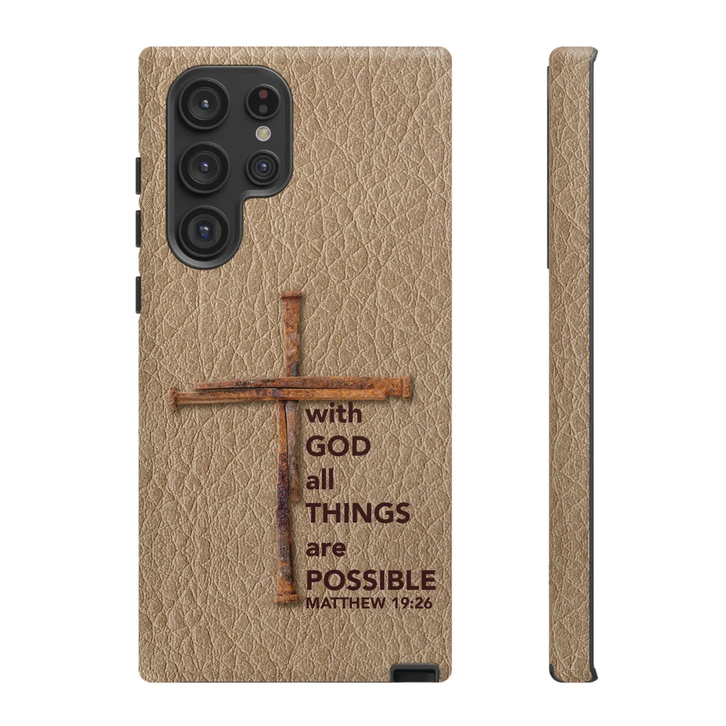 With God Cross of Nails Christian Tough Phone Case | Samsung Printify