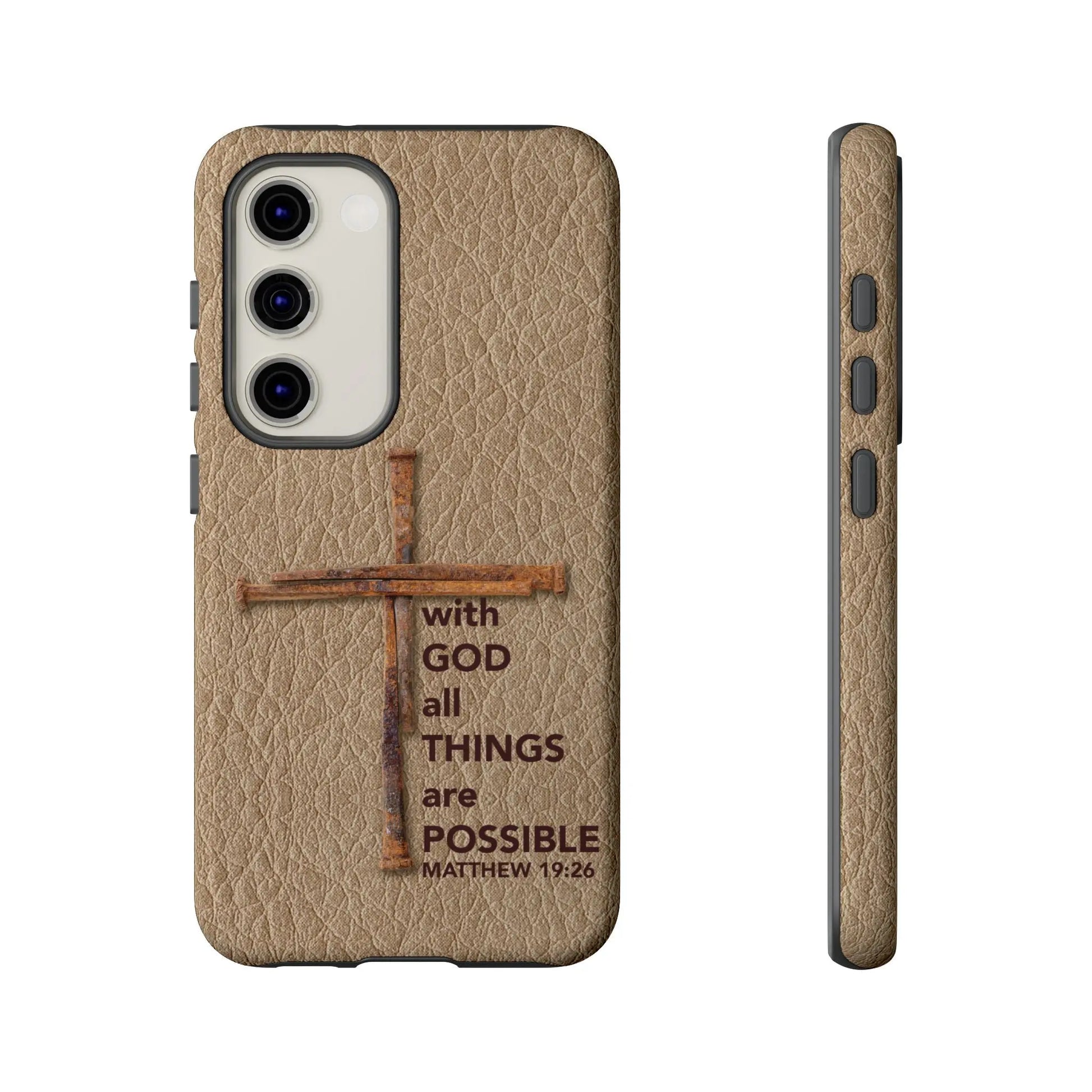 With God Cross of Nails Christian Tough Phone Case | Samsung Printify