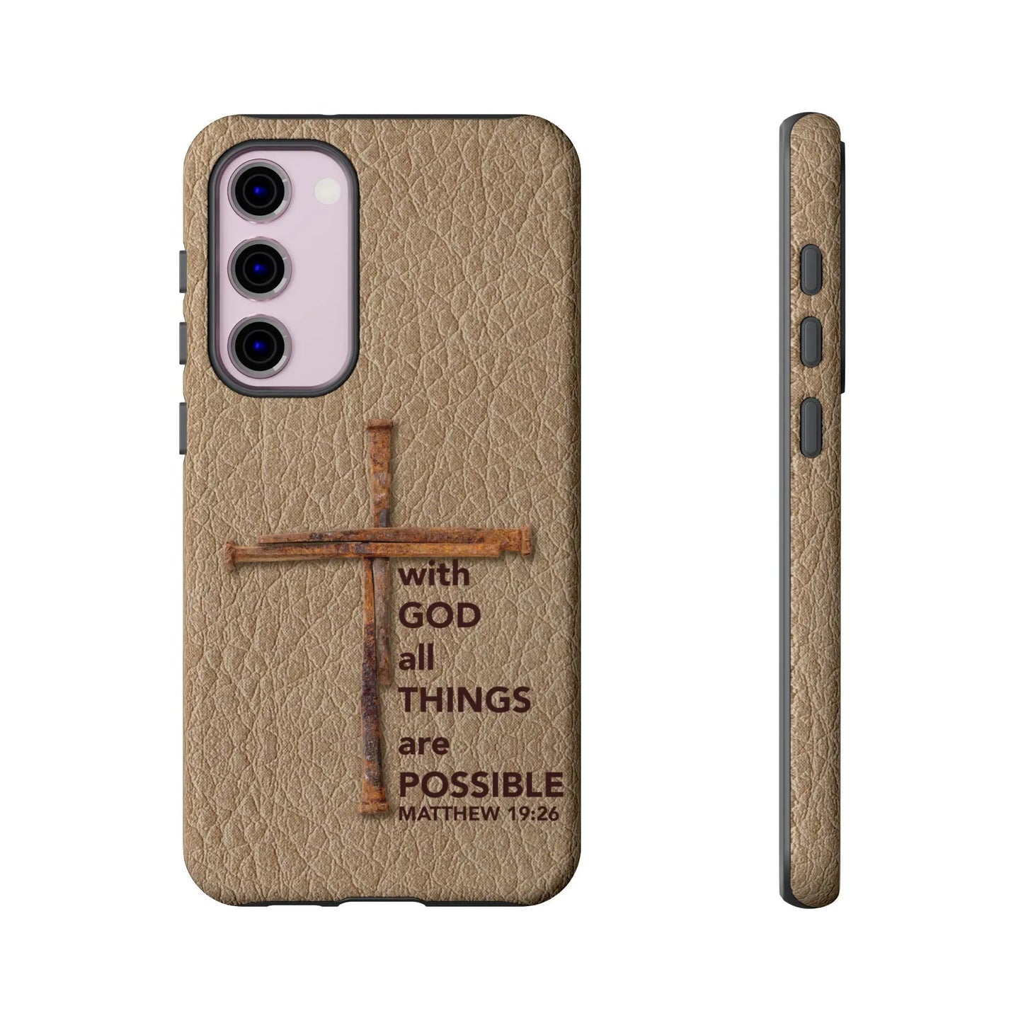 With God Cross of Nails Christian Tough Phone Case | Samsung Printify