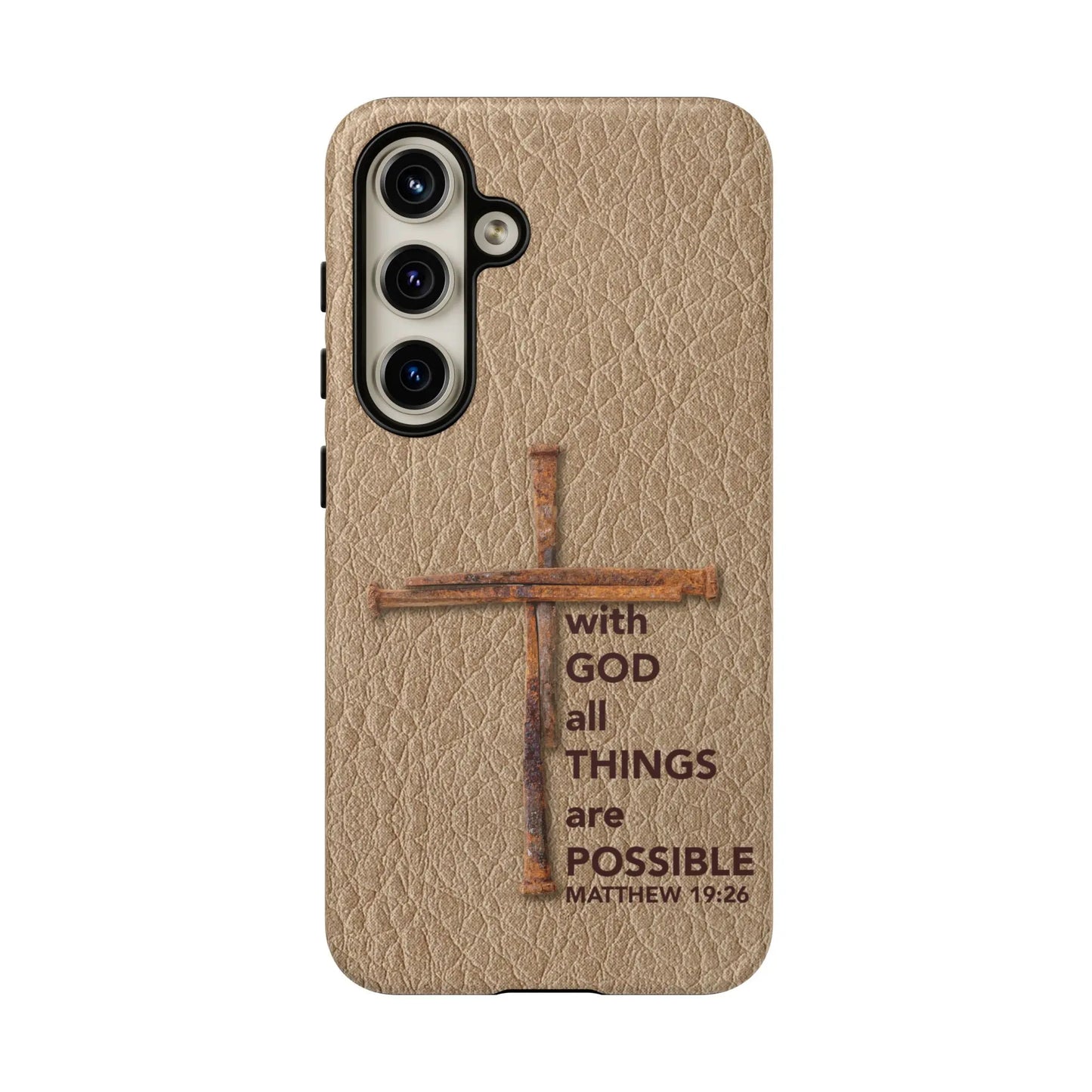 With God Cross of Nails Christian Tough Phone Case | Samsung Printify