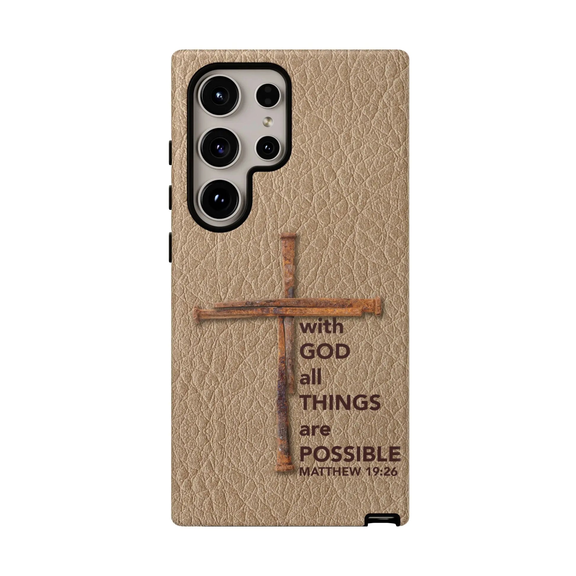 With God Cross of Nails Christian Tough Phone Case | Samsung Printify