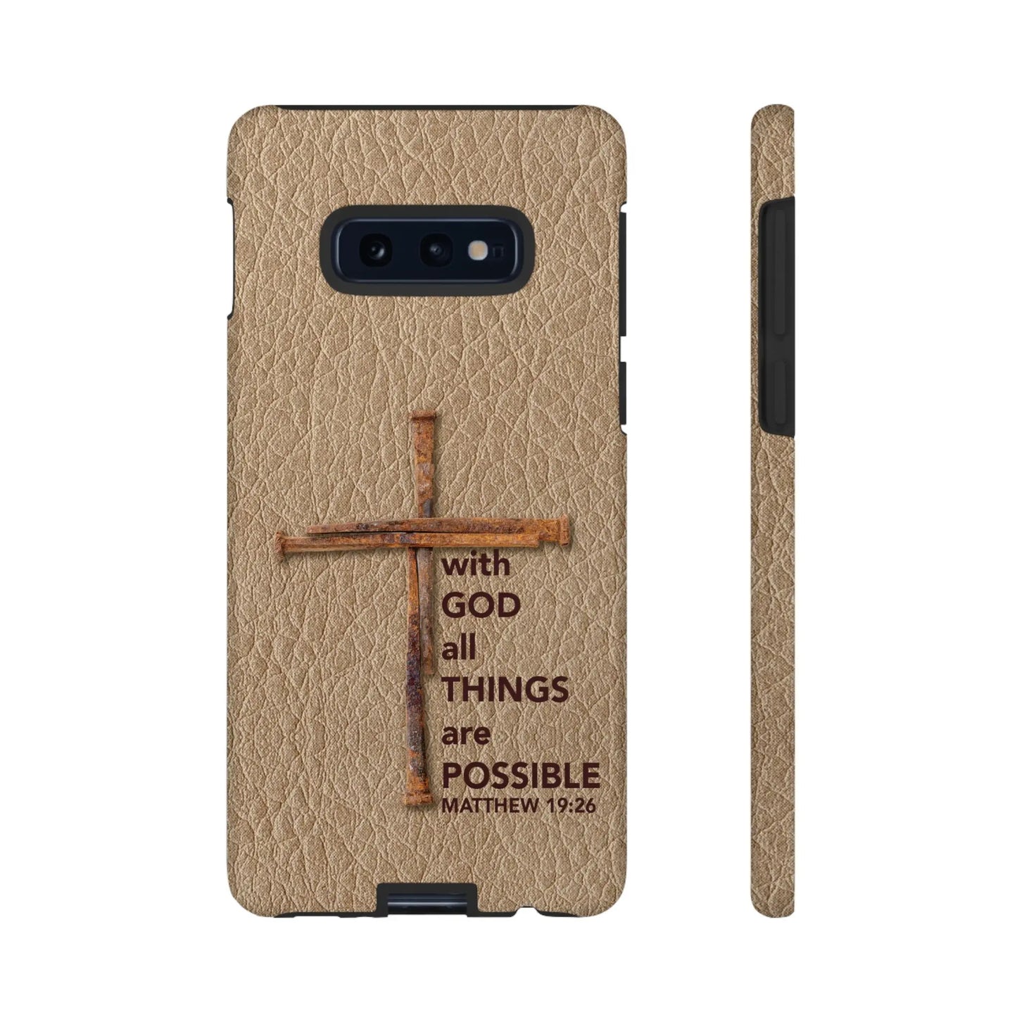 With God Cross of Nails Christian Tough Phone Case | Samsung Printify