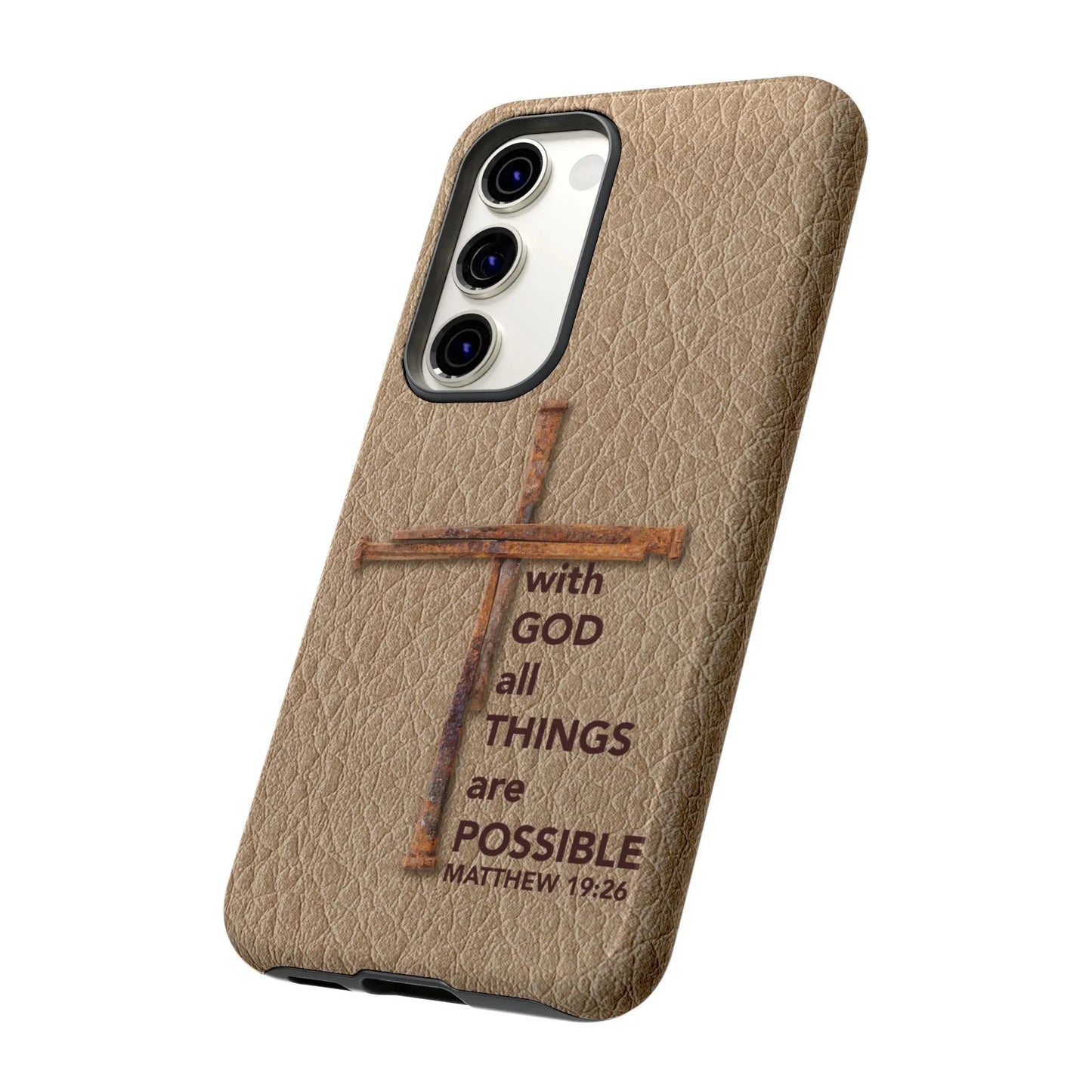 With God Cross of Nails Christian Tough Phone Case | Samsung Printify