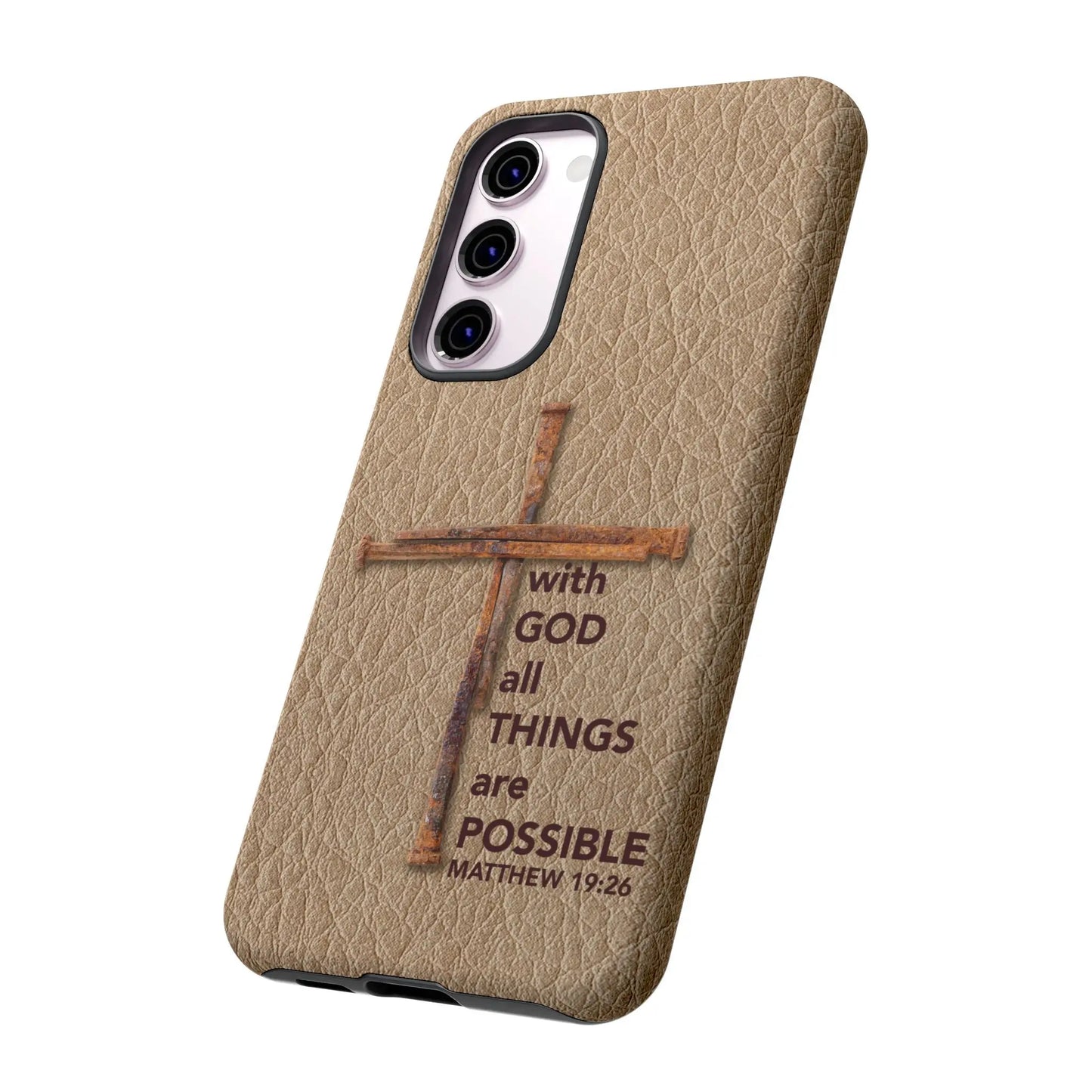 With God Cross of Nails Christian Tough Phone Case | Samsung Printify