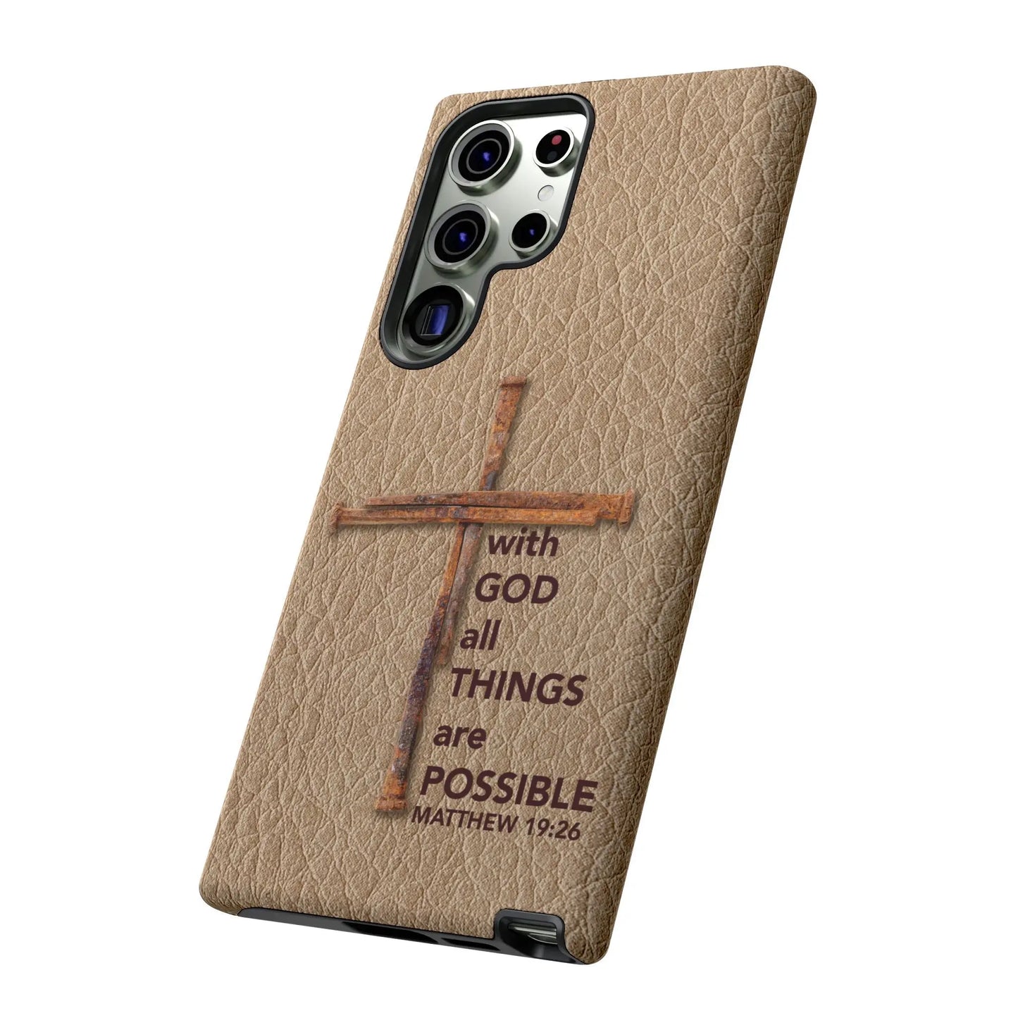 With God Cross of Nails Christian Tough Phone Case | Samsung Printify