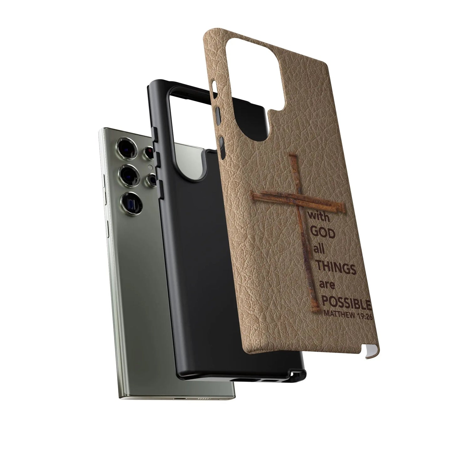 With God Cross of Nails Christian Tough Phone Case | Samsung Printify