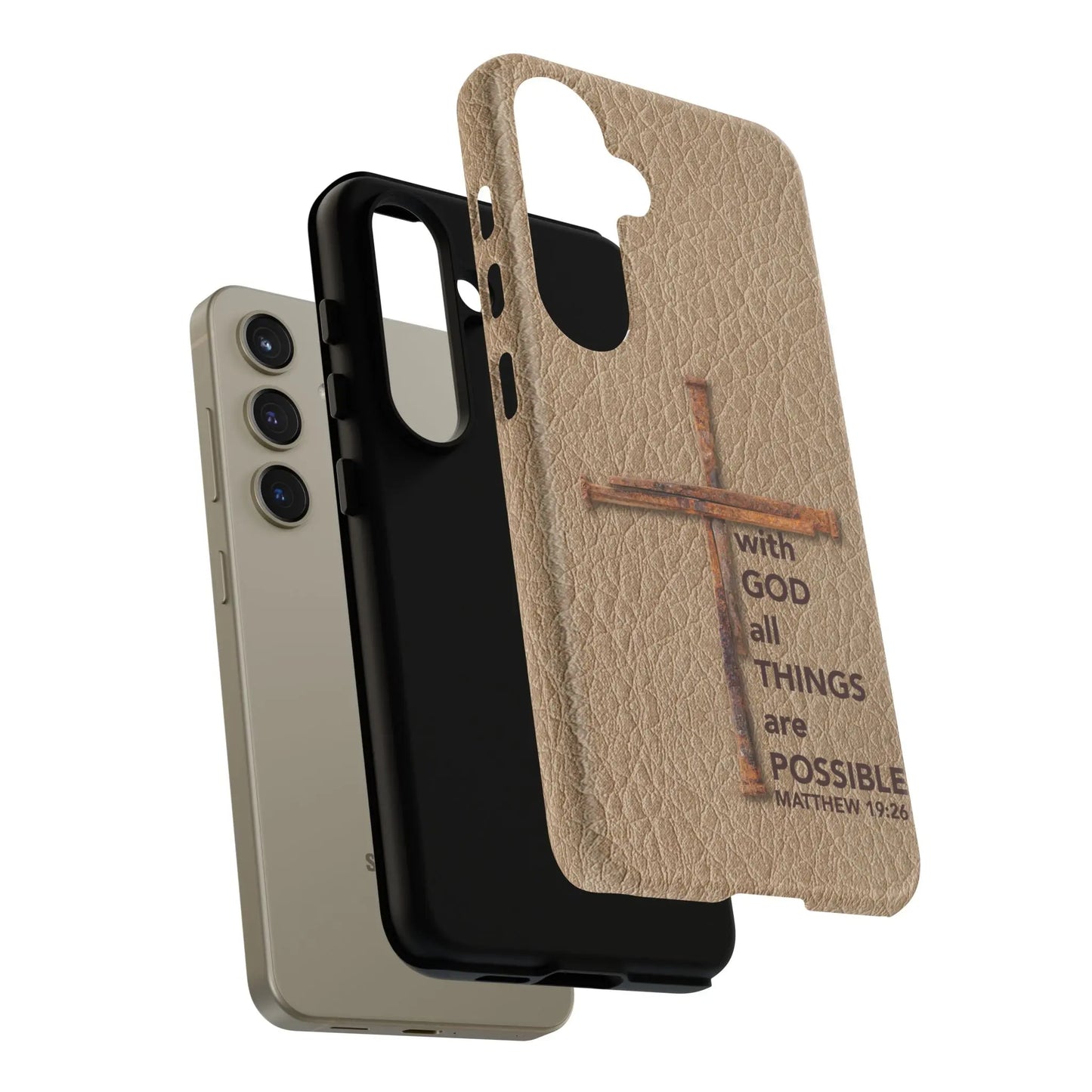 With God Cross of Nails Christian Tough Phone Case | Samsung Printify