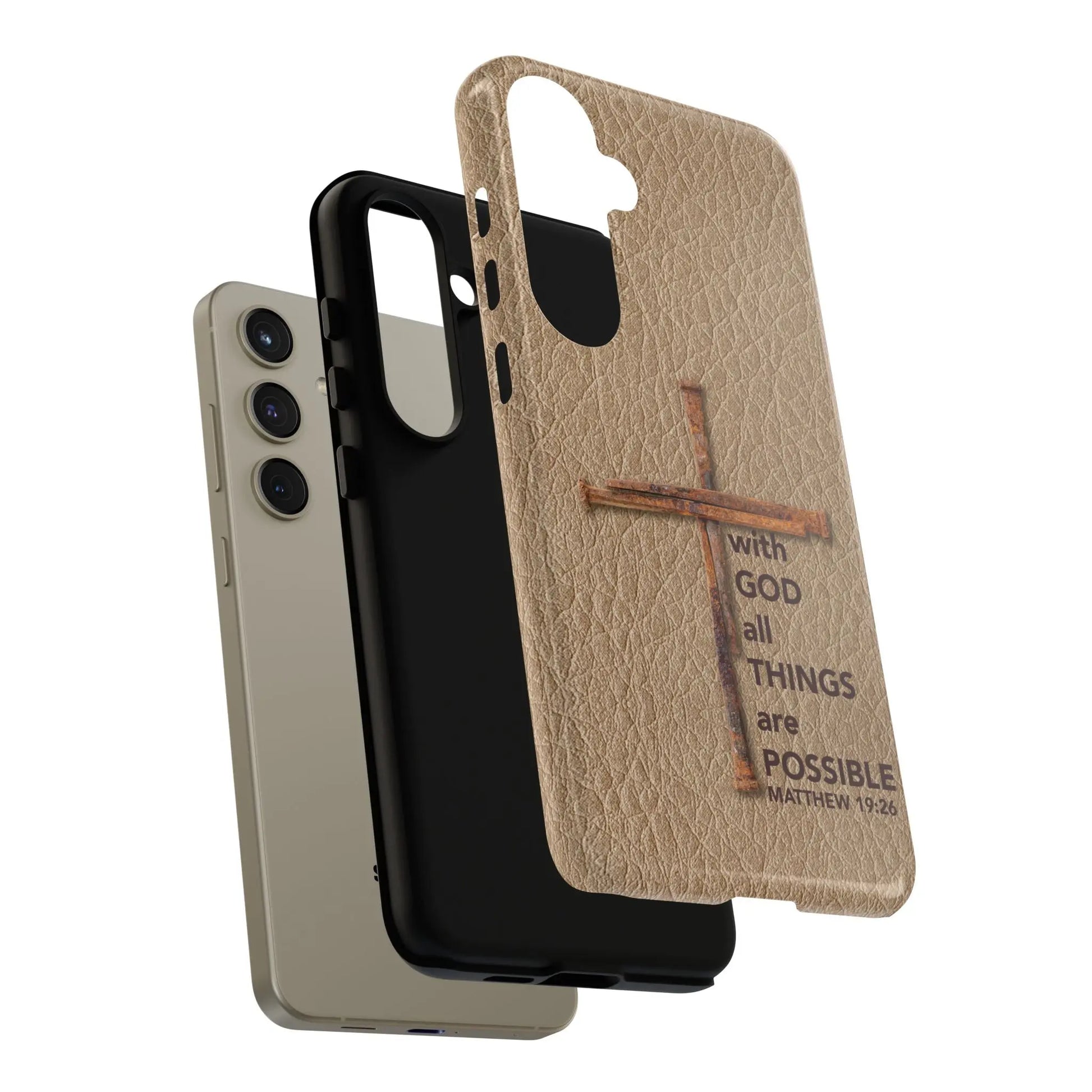 With God Cross of Nails Christian Tough Phone Case | Samsung Printify