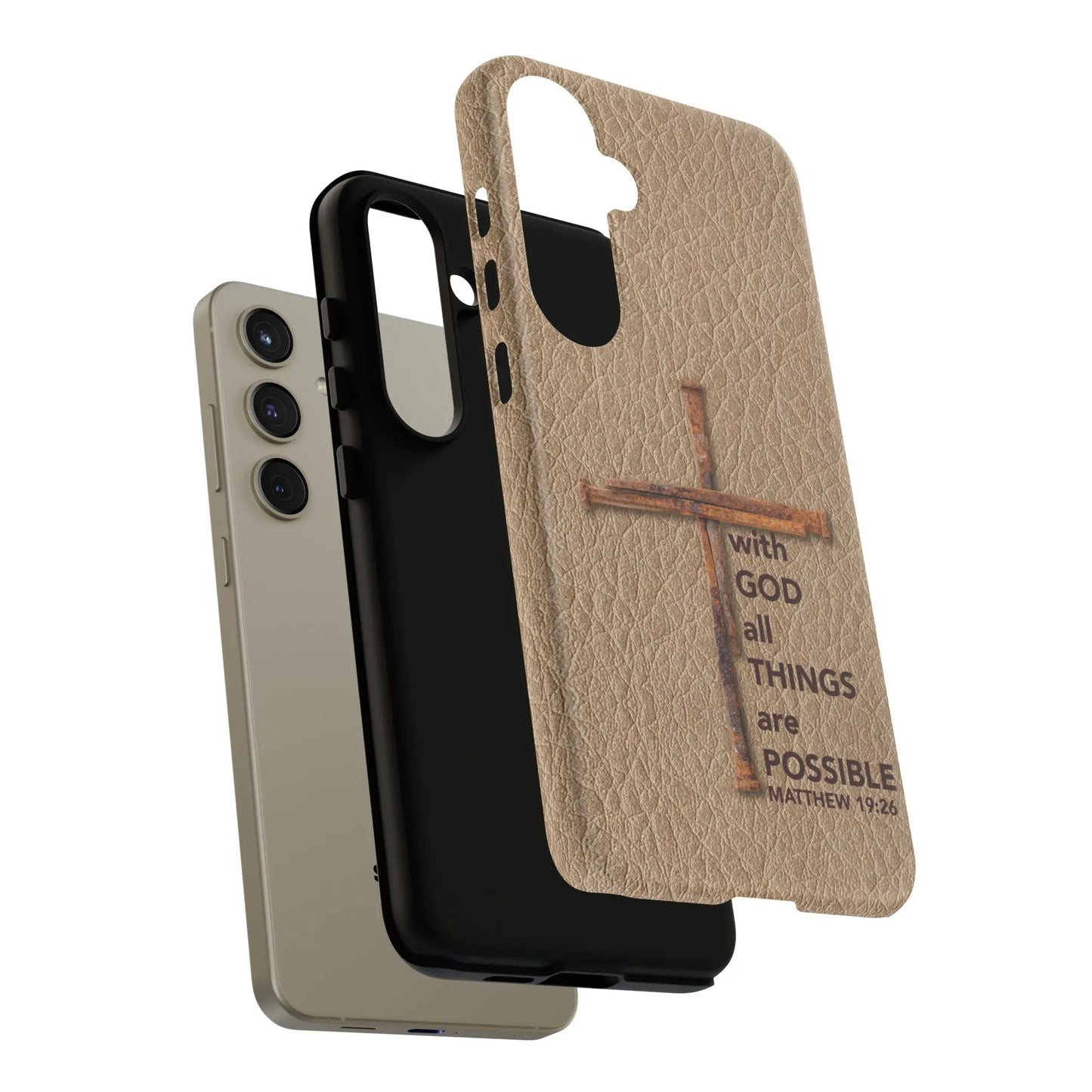 With God Cross of Nails Christian Tough Phone Case | Samsung Printify