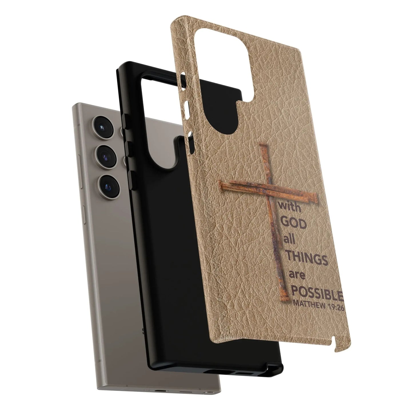 With God Cross of Nails Christian Tough Phone Case | Samsung Printify