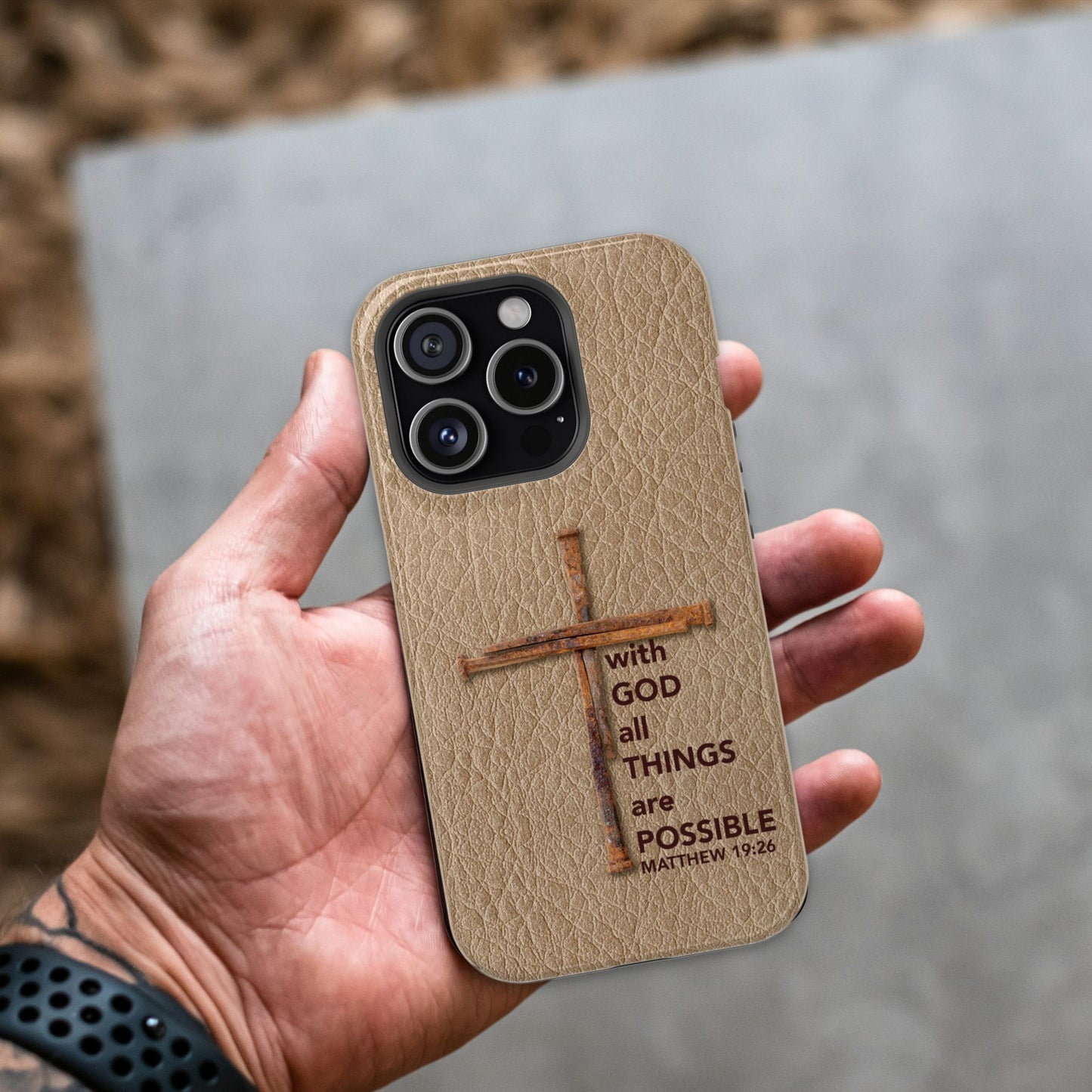 Cross of Nails Christian MAGSAFE Phone Case - Amazing Faith Designs