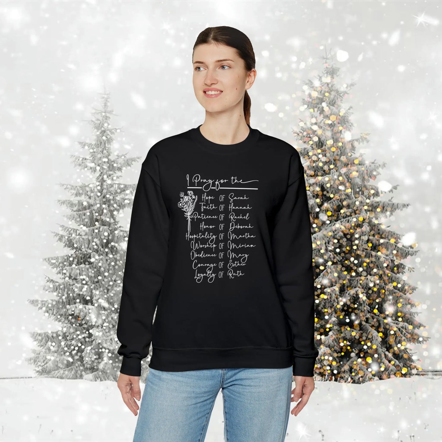 Women of the Bible Christian Sweatshirt | Mary, Sarah, Hannah, Esther, Ruth - Amazing Faith Designs