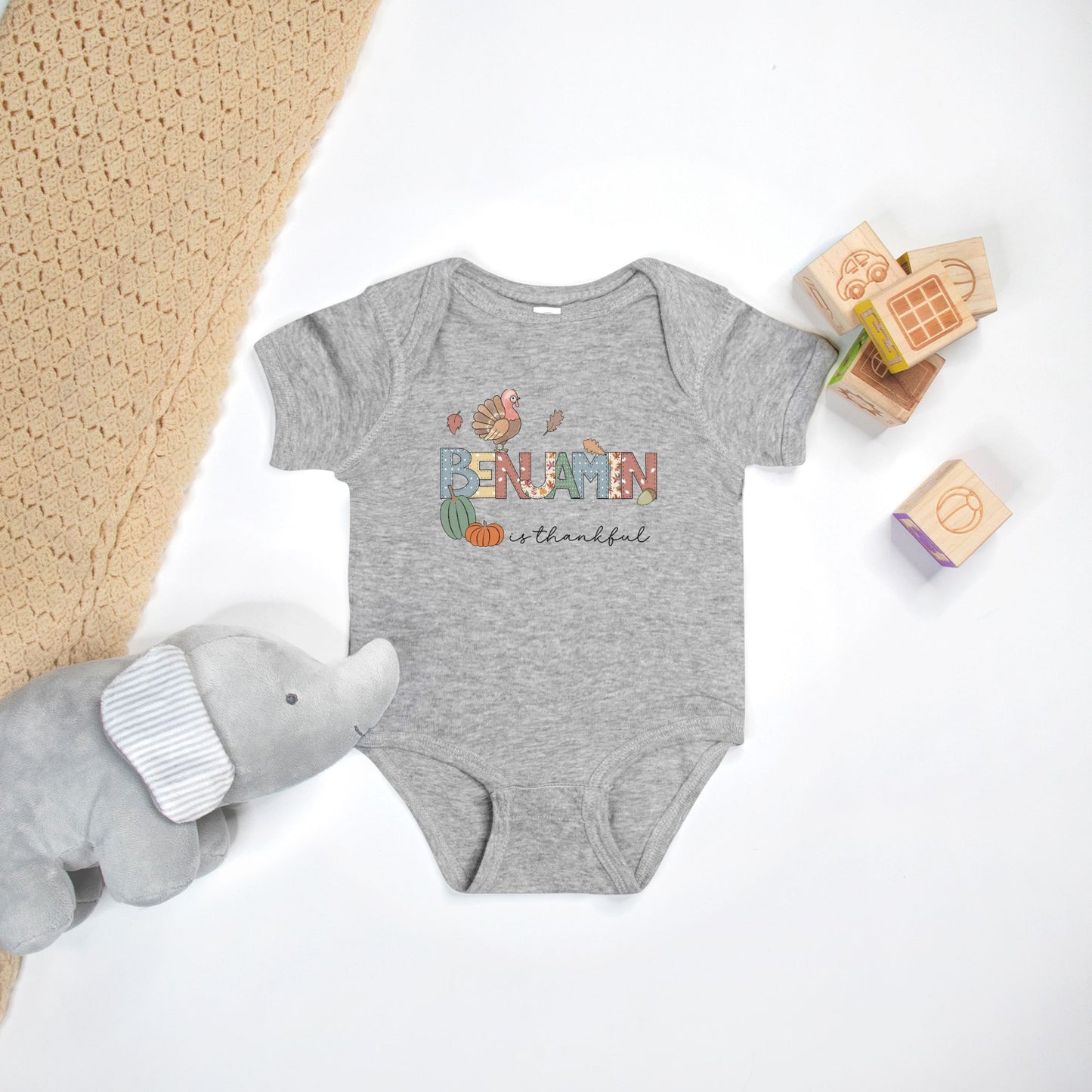 Thanksgiving Personalized Infant Onesie - Amazing Faith Designs