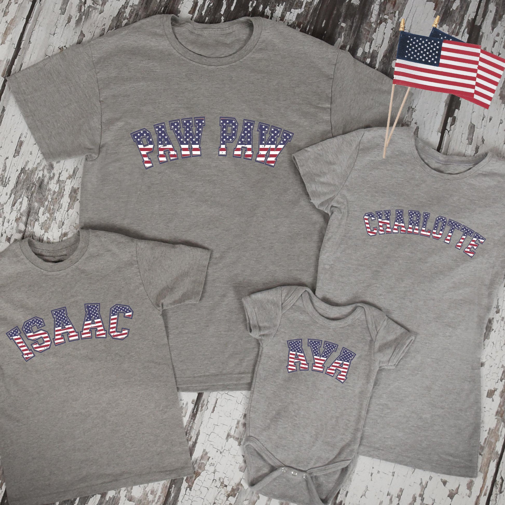 Personalized American Flag Name Family Shirts - Amazing Faith Designs