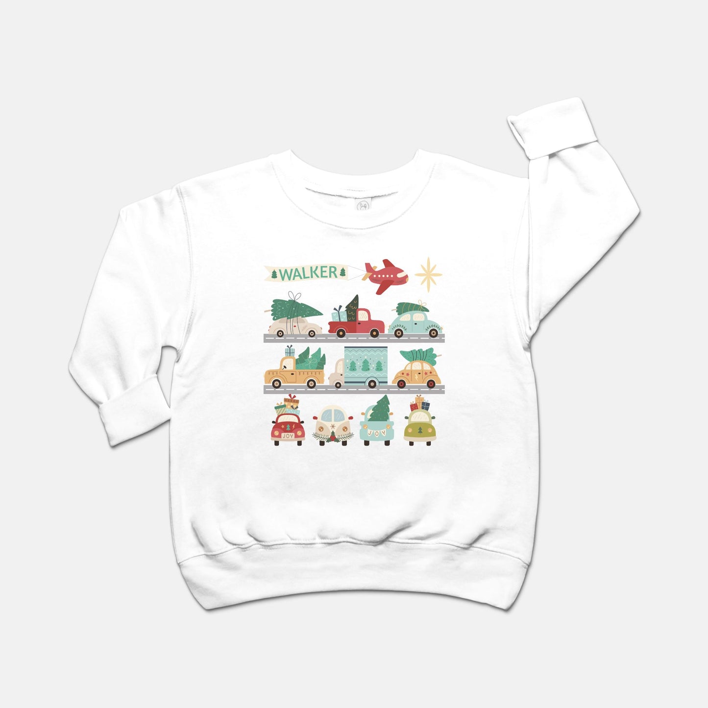 Christmas Cars Personalized Toddler Sweatshirt - Amazing Faith Designs